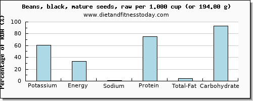 potassium and nutritional content in black beans